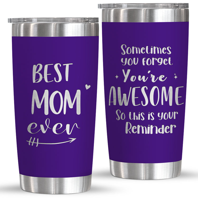 Mothers Day Ideas For Mom From Daughter, Son, Christmas, Birthday Gifts For Mom, Grandma, Mother In Law, Bonus Mom, Presents For Mom | 20oz Stainless Steel Tumbler Best Mom Ever Drinkwater Flask