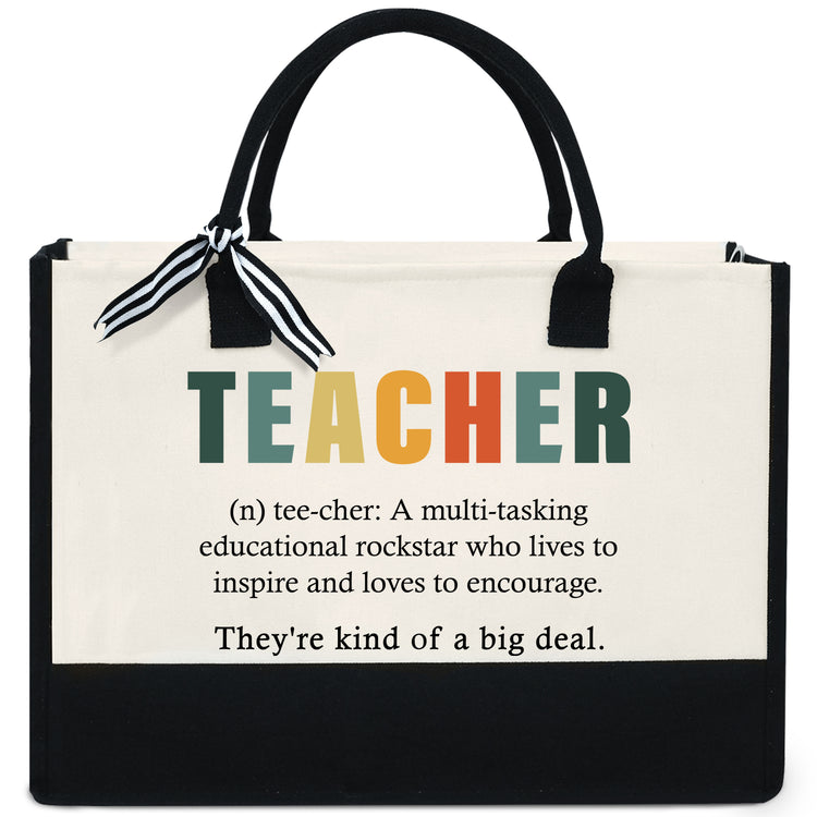 Gift Ideas For Teacher Appreciation Gifts For Coworker, Birthday Teachers Day, Friendship, Thanksgiving Gifts,  Birthday Gift Ideas Teacher - 13oz Canvas Tote Bag With Zipper For Women