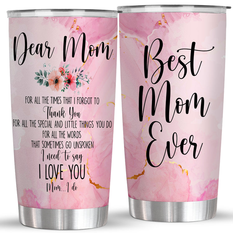 Mothers Day Ideas For Mom From Daughter, Son, Christmas, Birthday Gifts For Mom, Grandma, Mother In Law, Bonus Mom, Presents For Mom | 20oz Stainless Steel Tumbler Best Mom Ever Drinkwater Flask