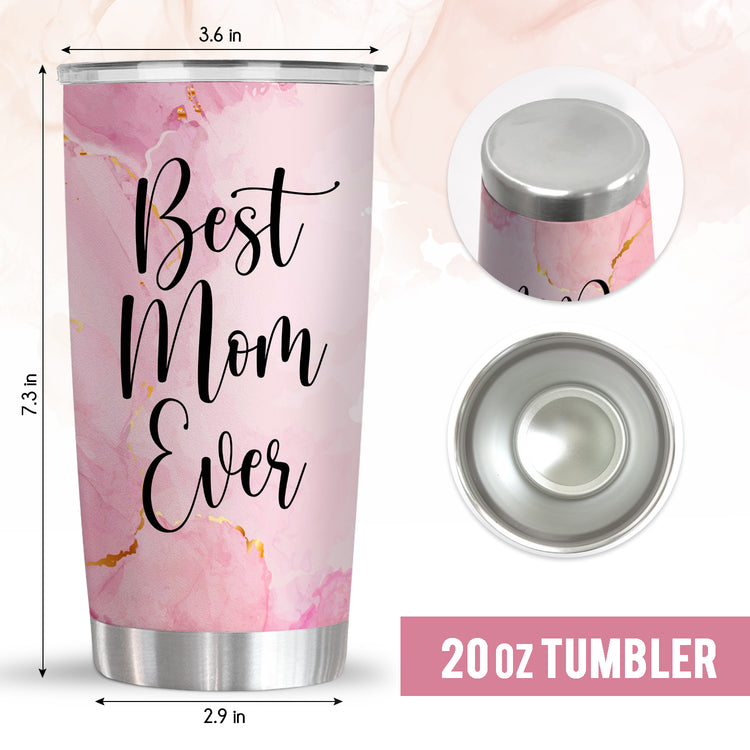 Christmas Gift Ideas for Mom, Dad from Daughter, Son, Holiday Gifts, Mom Birthday Gifts, Mothers Day Gifts for Grandma, Leopard Pattern Funny Birthday Gifts for Mom, Grandma, Mother Gifts Ideas | Best Mom Ever Printed 20oz Tumbler Pink