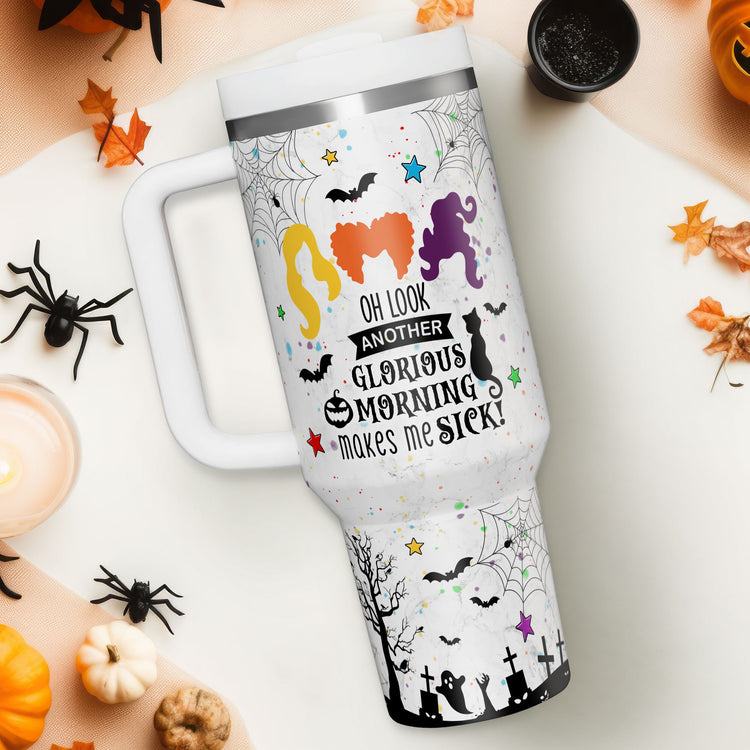 Halloween Three Witches Tumbler, Tonight We Fly Hocus Pocus 40oz Tumbler 5D Printed MLN1885LTH