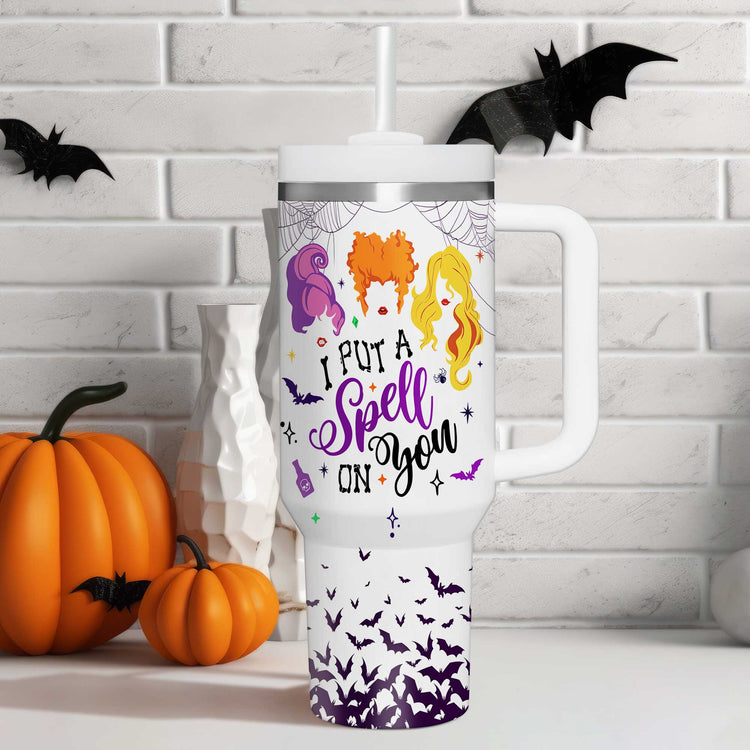 Halloween Three Witches I Smell Children Tumbler 40oz, Hocus Pocus Witches I Put A Spell On You 40oz Tumbler 5D Printed MLN1876TTH