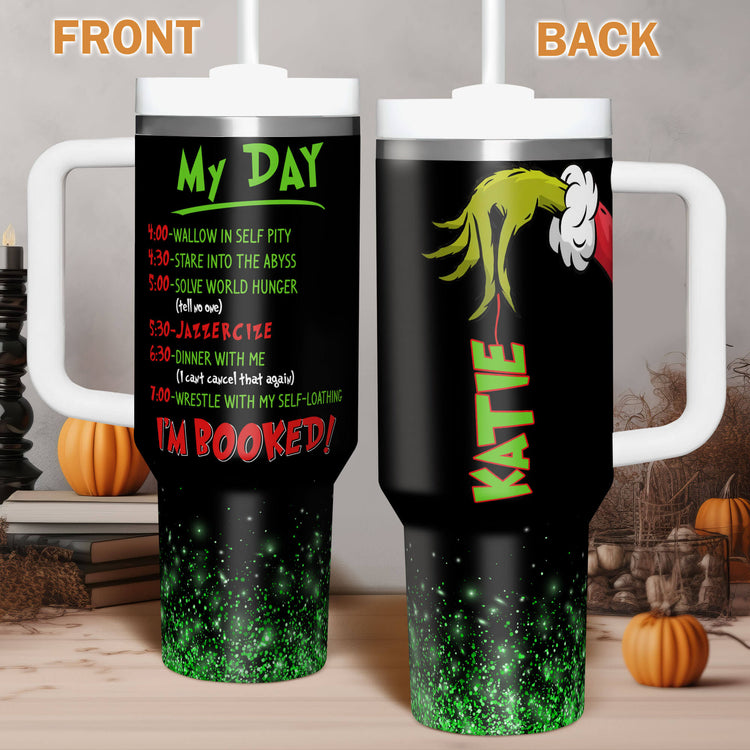 Personalized Christmas Cup My Day To-Do List Custom Name 40oz Tumbler 5D Printed