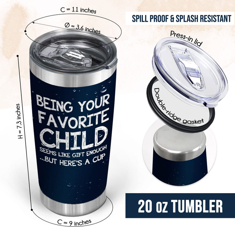 TEEZWONDER Father's Day Gifts For Dad From Daughter And Son, Mothers Day Gifts For Mom, Grandma, Grandpa Birthday Gifts From Grandchildren, Parents To Be Gifts Idea, 20 Oz Stainless Steel Tumbler