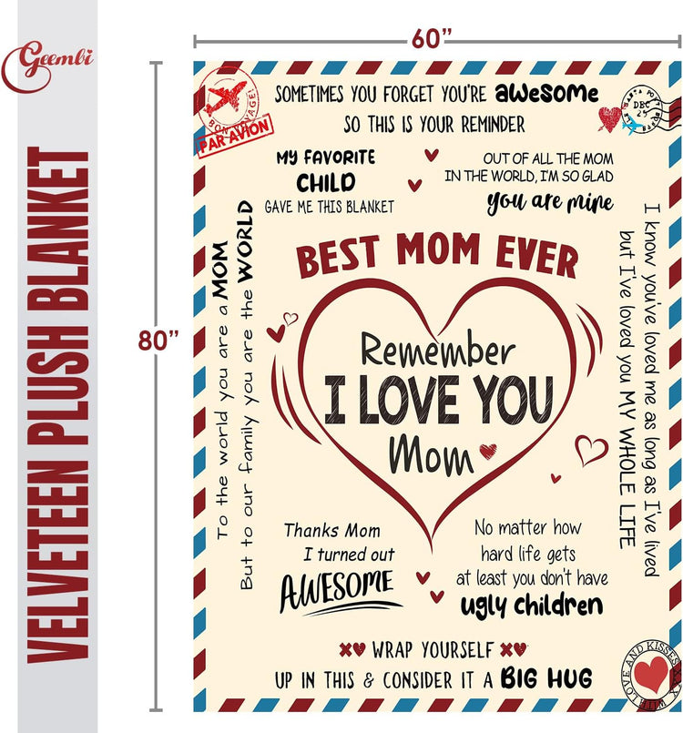Gifts for Mom from Daughter, Son, Mama, Bonus Mom, Mother in Law, Inspirational Gifts for Women - Christmas, Thanksgiving, Mothers Day, Birthday Gifts, Get Well Soon Gifts for Women, Friends,  - Fleece Throw Blankets