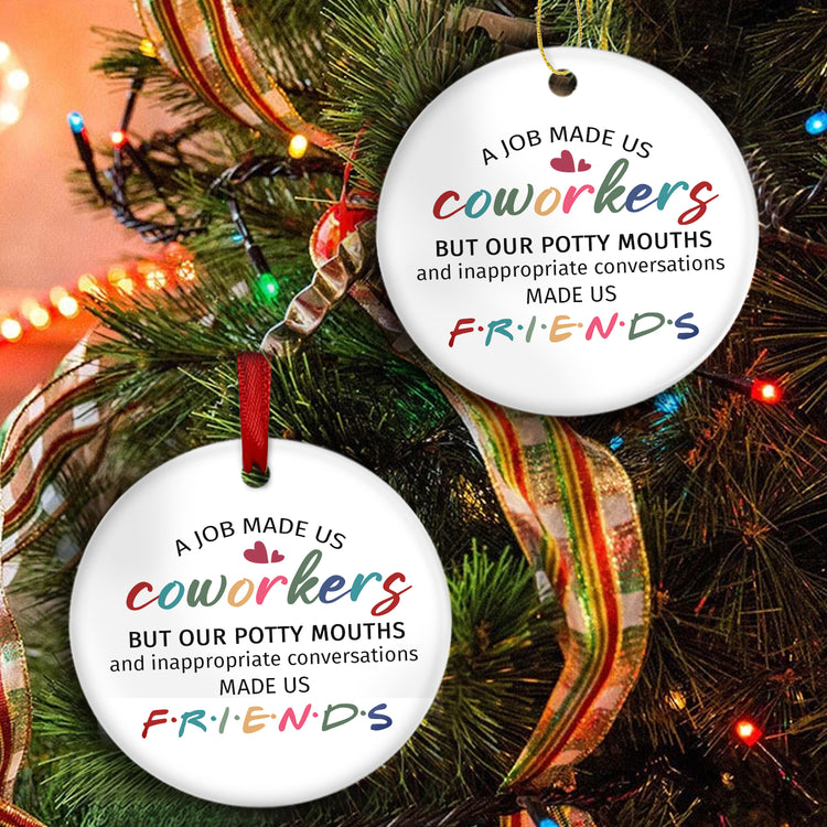 Gifts for Coworkers on Christmas, Funny Friend Gifts, Christmas Ornaments for Coworker Women, Friendship Gifts for Work Bestie, Women Friends, Christmas Decorations, Ceramic Ornaments