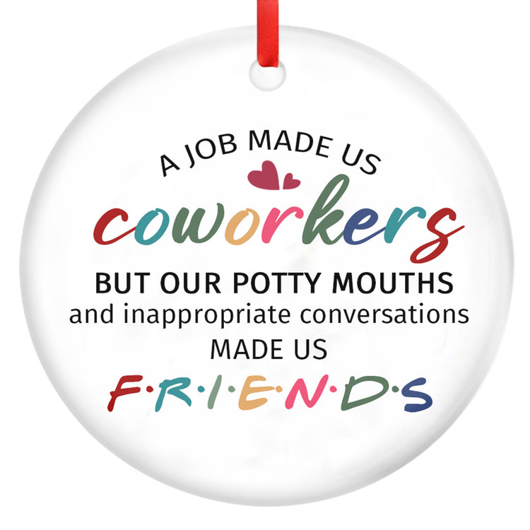Gifts for Coworkers on Christmas, Funny Friend Gifts, Christmas Ornaments for Coworker Women, Friendship Gifts for Work Bestie, Women Friends, Christmas Decorations, Ceramic Ornaments