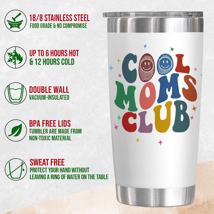 2023 Unique Christmas Gifts For Mom From Daughter Son - Cool Mom Clubs Tumbler, Birthday, Mothers Day Gifts For Mom, Mom Gifts Idea For Mom - First Mom, New Mom Gifts For Women - Mom 20 Oz Laser Engraved Tumbler