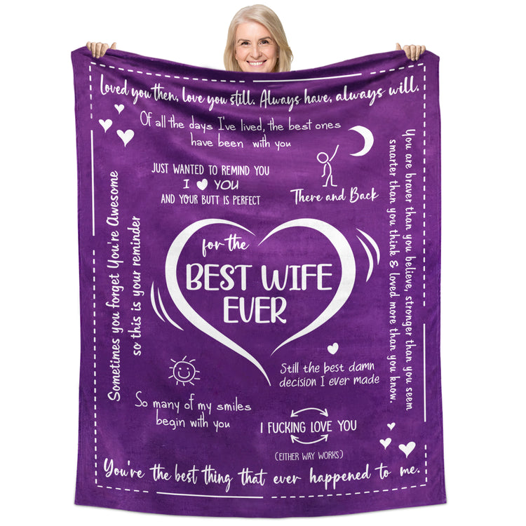 Gifts For Wife, Anniversary, Valentine's Day, Christmas, Thanksgiving, Birthday Gifts for Her, I Love You Gifts For Her, Wife Gifts from Husband, Present for Wife - Throw Blanket for Women 60x80