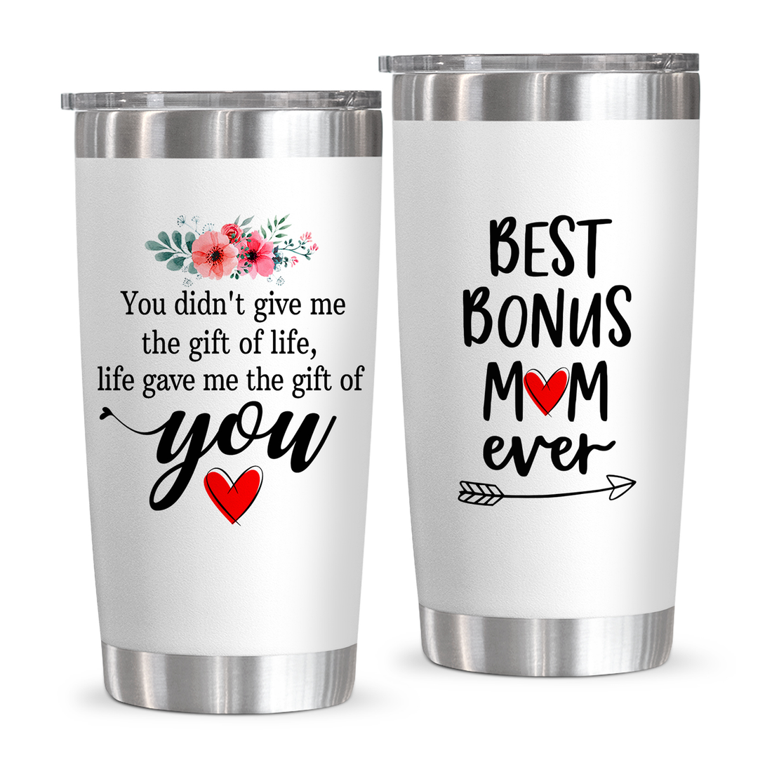 Mom Tumbler, Stainless Steel Tumbler With Straw, Christmas Gift For Mom, Personalized Mom Gifts, Winter Tumbler Christmas Gift For Her