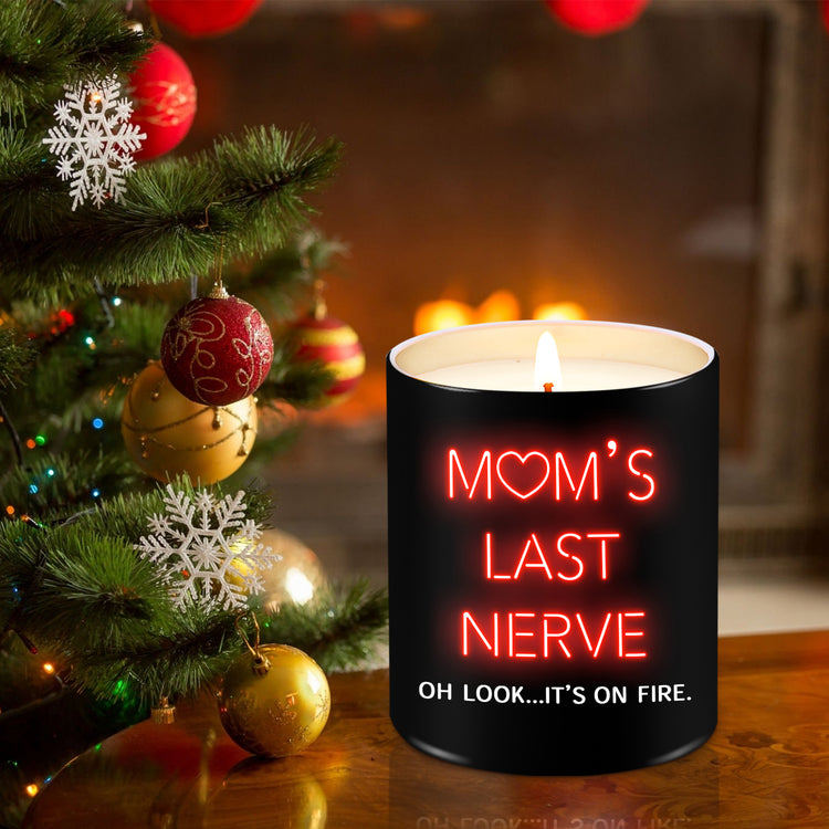Last Nerve Candle, Moms Last Nerve Candle, Birthday Gifts for Mom, Mother-in-Law, Stepmom From Daughter, Son, Aunt Gifts From Niece, Nephew, Birthday, Christmas, Mothers Day Gifts for Women Scented Candle 10oz