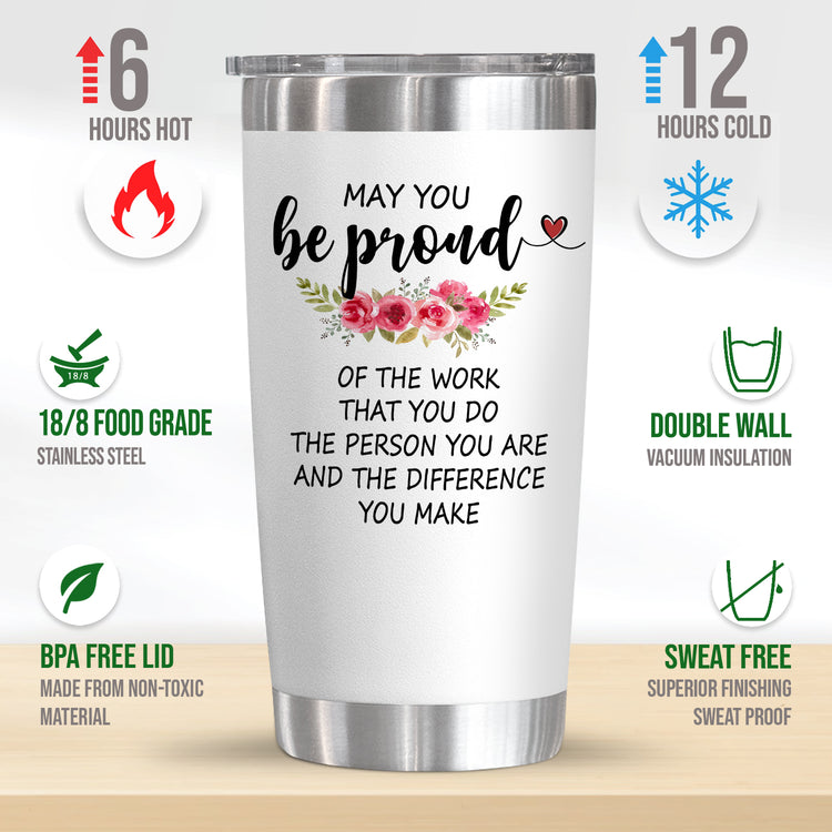 Coworker Gifts, Thank You, Boss Lady Appreciation Gifts, Retirement Gifts For Women, Birthday, Christmas, Teacher's Day, Graduation Gifts For Her, Women, 20 Oz Stainless Steel Tumbler