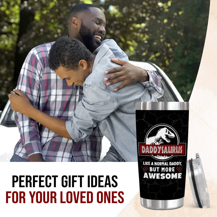 Gifts For Dad From Daughter, Son - Christmas, Thanksgiving, Father's Day, Birthday Gifts For Dad, New Dad, Dad To Be, First-time Dad Gifts From Wife - Daddysaurus 20oz Stainless Steel Tumbler For Men