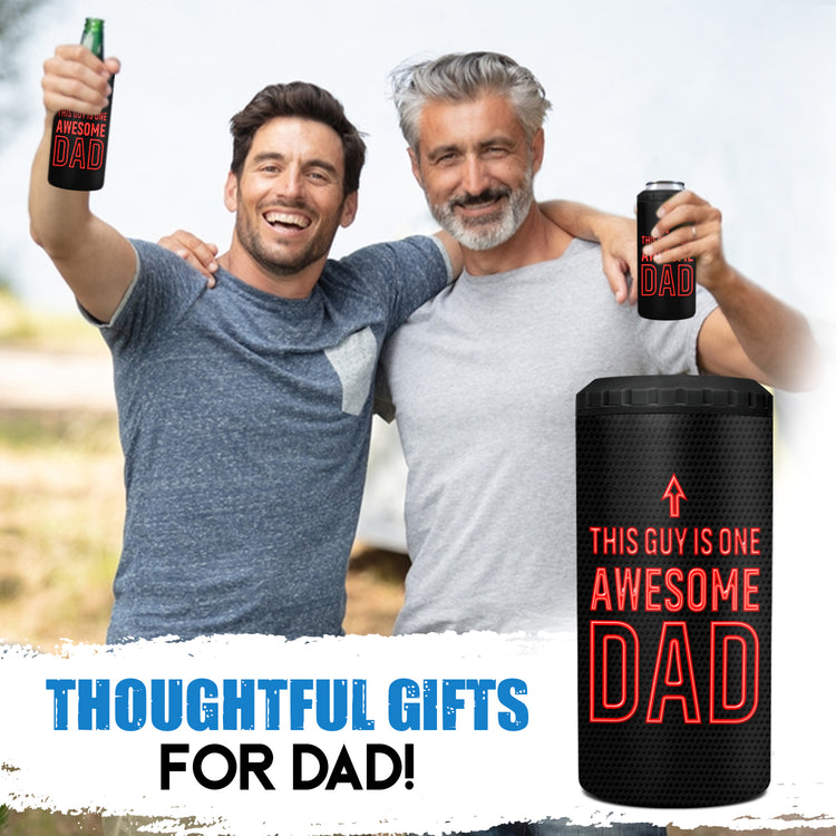 Drinkware Flasks Gift For Dad,4 In 1 Insulated Stainless Steel Slim Can Cooler Funny Birthday Gifts For Dad From Daughter, Son, Awesome Gifts For Dad, New Dad, First Time Dad Gifts For Men From Wife,