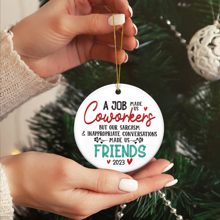2023 Christmas Ornament, Gifts for Coworker Friends - Colleagues to Friends Christmas, Birthday Gifts for Women Friends, Work Bestie Friendship Gifts Ornament - Christmas Tree Decoration Indoor, Outdoor Yard, Ceramic Ornaments