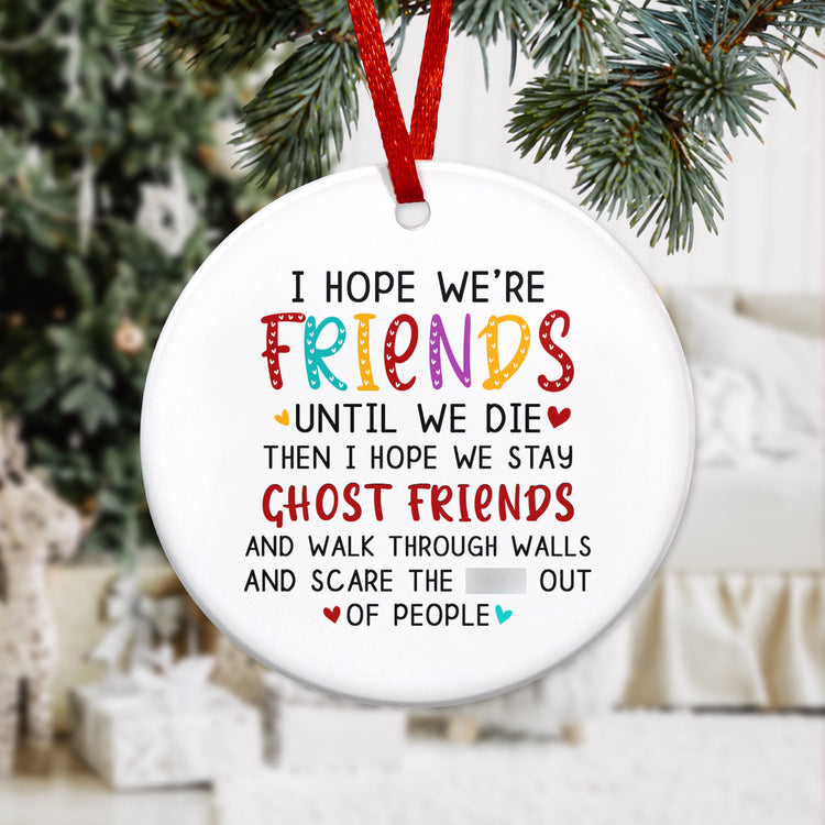 2023 Christmas Ornament, Gifts for Friend - Friendship, Bestie Gifts - Birthday, Christmas Decoration BFF Gifts for Her, Friends, Female, Sister - Christmas Tree Decoration Indoor, Outdoor Yard, Ceramic Ornament