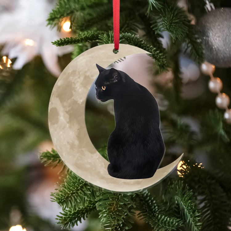 Cat Lover Ornaments, Christmas, Cat Lover Gifts for Women, Black Cat Decor - Christmas Tree Decorations, Cat Decorations Gift for Women - Christmas Tree Decoration Acrylic Ornament