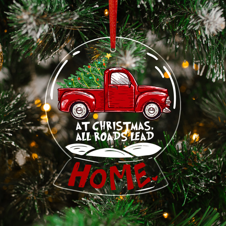 Red Truck Christmas Acrylic Ornament