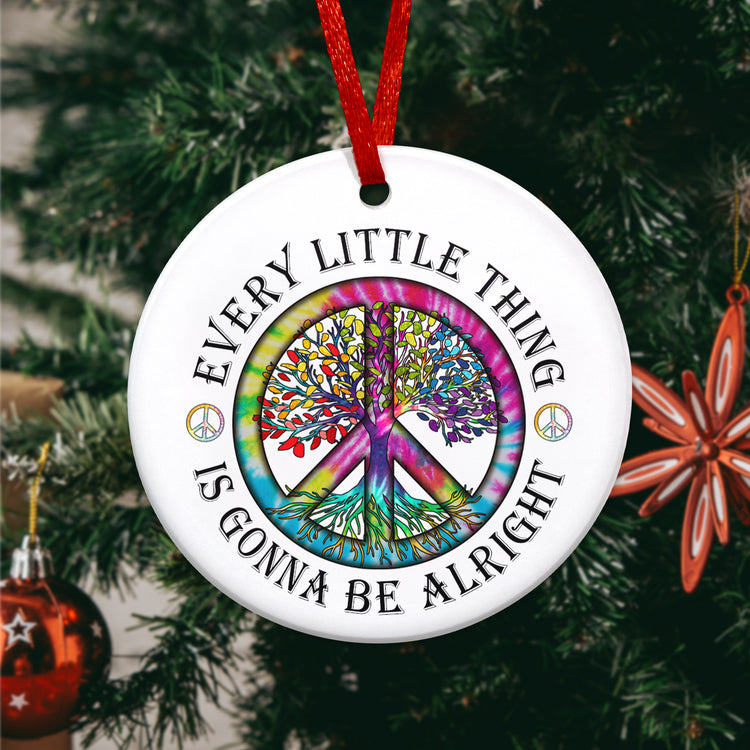 Inspirational Hippie Decor Gifts for Women, Christmas Ornaments - Boho Christmas Tree Decorations, Christmas Peace Gifts for Woman, Mom, Coworkers, Teachers - Christmas Decorations Ceramic Ornament