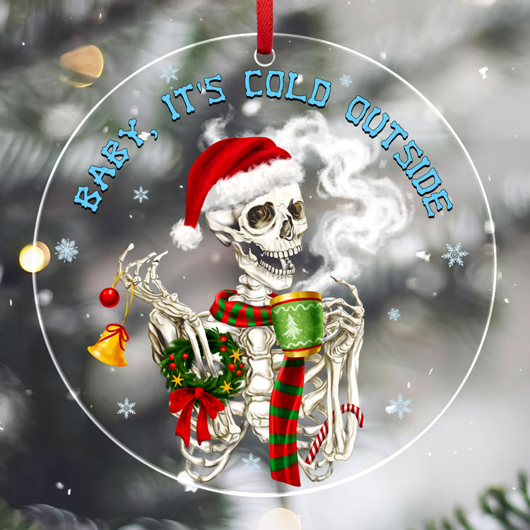 2023 Christmas Ornament, Christmas Tree Decoration Indoor, Outdoor Yard, Gifts for Christmas, Funny Skull Gifts - Christmas, Birthday, Couple Gifts For Boyfriends, Girlfriends, Sugar Skull Gifts For Women - Christmas Tree Decoration Acrylic Ornament