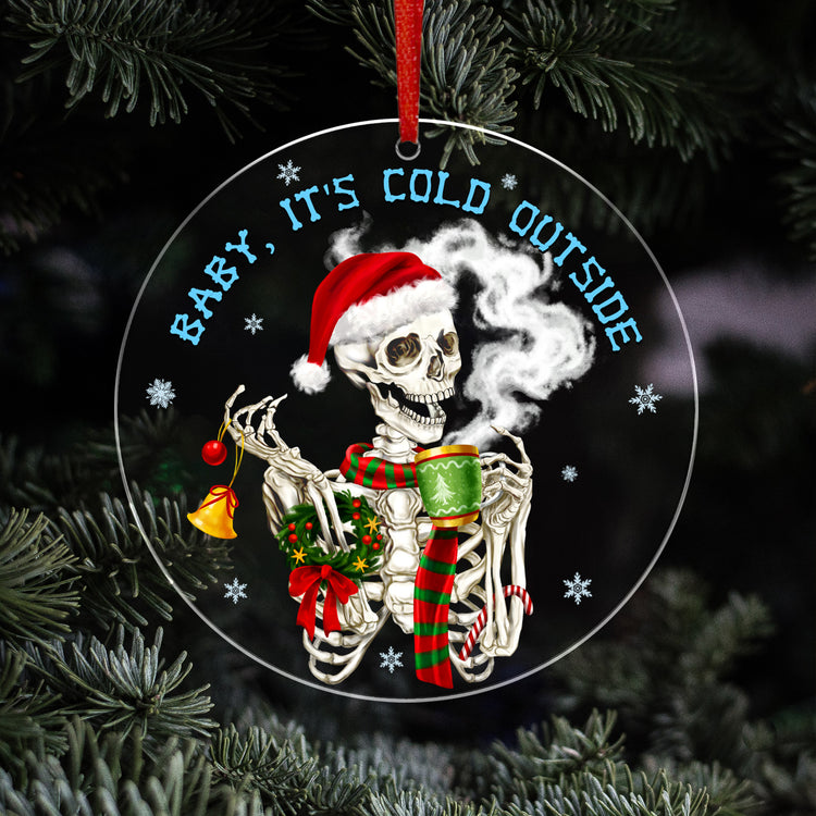 Funny Skull Christmas Acrylic Ornament