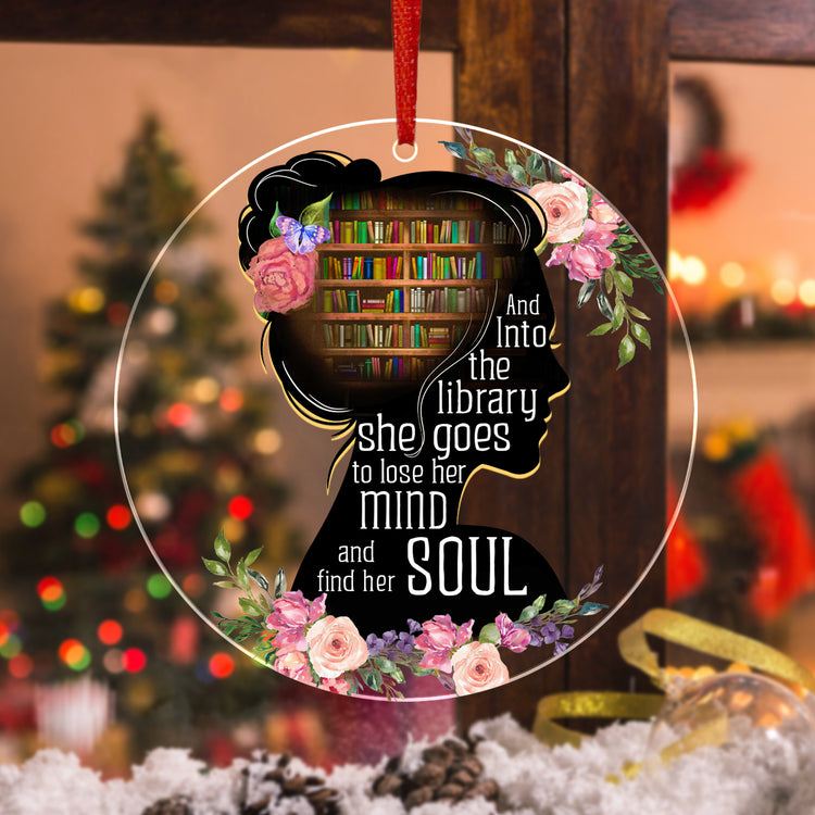 Book Lovers Gifts for Women, Christmas Ornaments - Book Decor, Christmas, Birthday Gifts for Women, Librarian, Nerd, Reading, Book Lovers Gift Ideas - Christmas Tree Decoration Acrylic Ornament