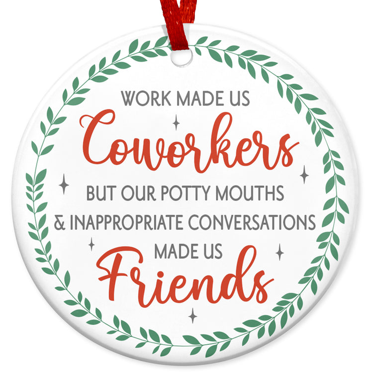 Friend Gifts for Coworkers, Christmas Ornaments - Christmas, Friendship Gifts for Coworkers, Colleagues, Boss, Employee, Work Bestie Gifts for Women - Christmas Decorations Ceramic Ornaments