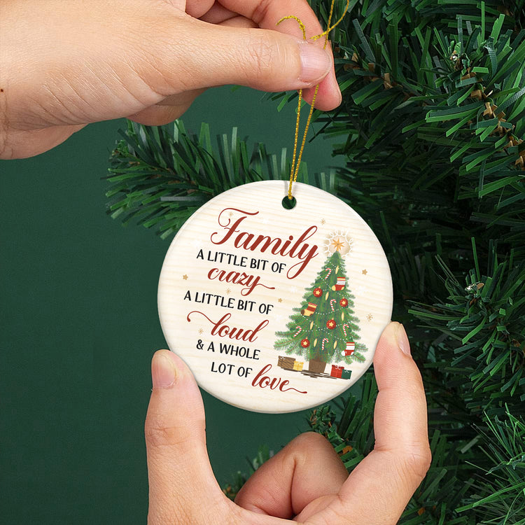 Christmas Ornaments Gifts for Family - Christmas Family Decor Gifts for Mom, Dad, Daughter, Son, Husband and Wife, Grandma, Grandpa Gift Ideas - Christmas Tree Decoration Ceramic Ornament