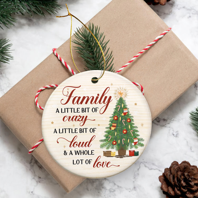 Christmas Ornaments Gifts for Family - Christmas Family Decor Gifts for Mom, Dad, Daughter, Son, Husband and Wife, Grandma, Grandpa Gift Ideas - Christmas Tree Decoration Ceramic Ornament