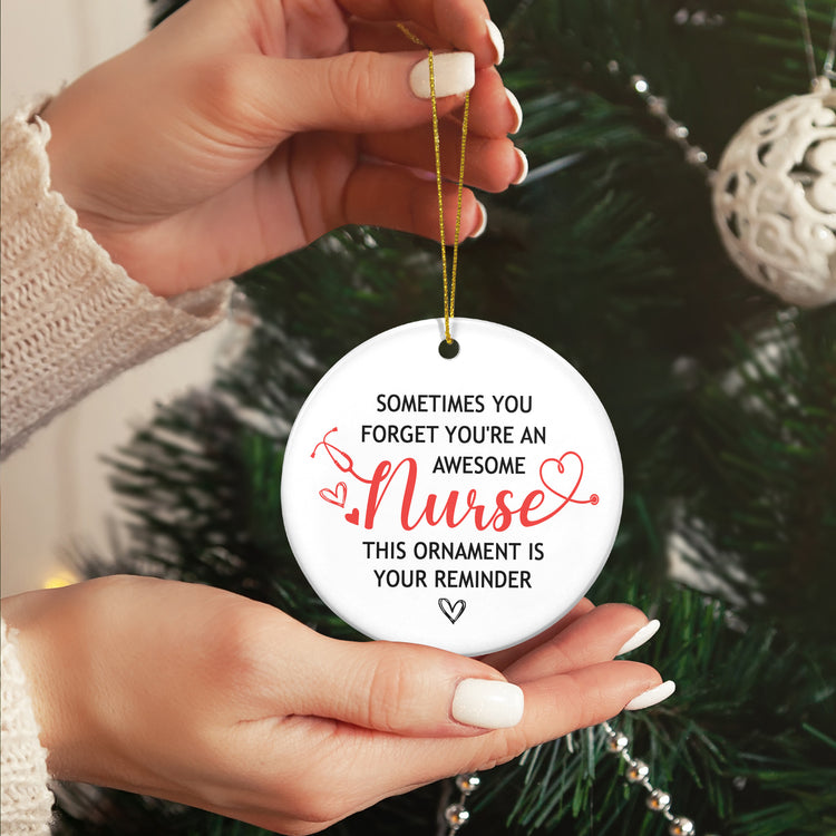 Nurse Gifts for Women, Christmas Ornaments - Christmas, Thank You Nurse Gifts for Women, Appreciation Nurse Gifts, Nurse Office Decor - Christmas Tree Decoration Ceramic Ornament