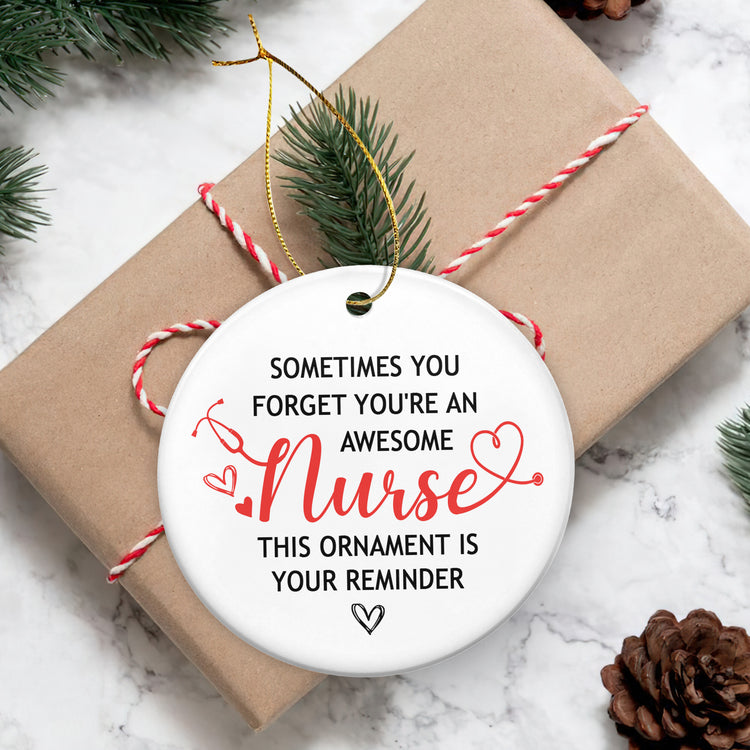 Nurse Gifts for Women, Christmas Ornaments - Christmas, Thank You Nurse Gifts for Women, Appreciation Nurse Gifts, Nurse Office Decor - Christmas Tree Decoration Ceramic Ornament