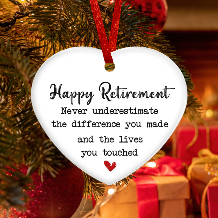 Retirement Gifts for Women, Men, Christmas Ornaments - Thank You, Goodbye, Farewell, Retirements Gifts for Coworkers, Teacher, Employee Appreciation Gift - Christmas Decorations Ceramic Ornaments