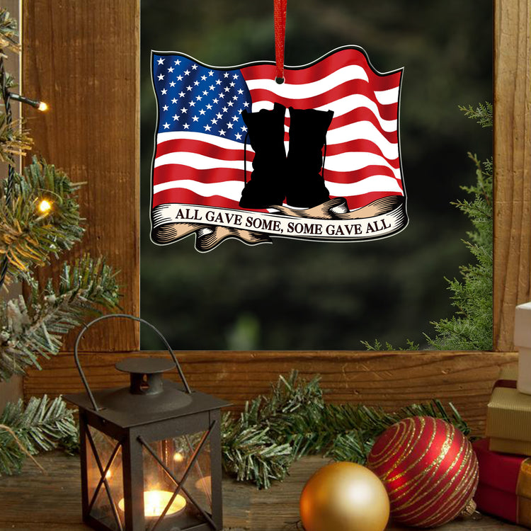 Gifts for Veterans, Christmas Ornaments - Patriotic Christmas Decorations, Home Decor - Veterans, Army Appreciation, Memorial Day Decorations - Christmas Tree Decoration Acrylic Ornament