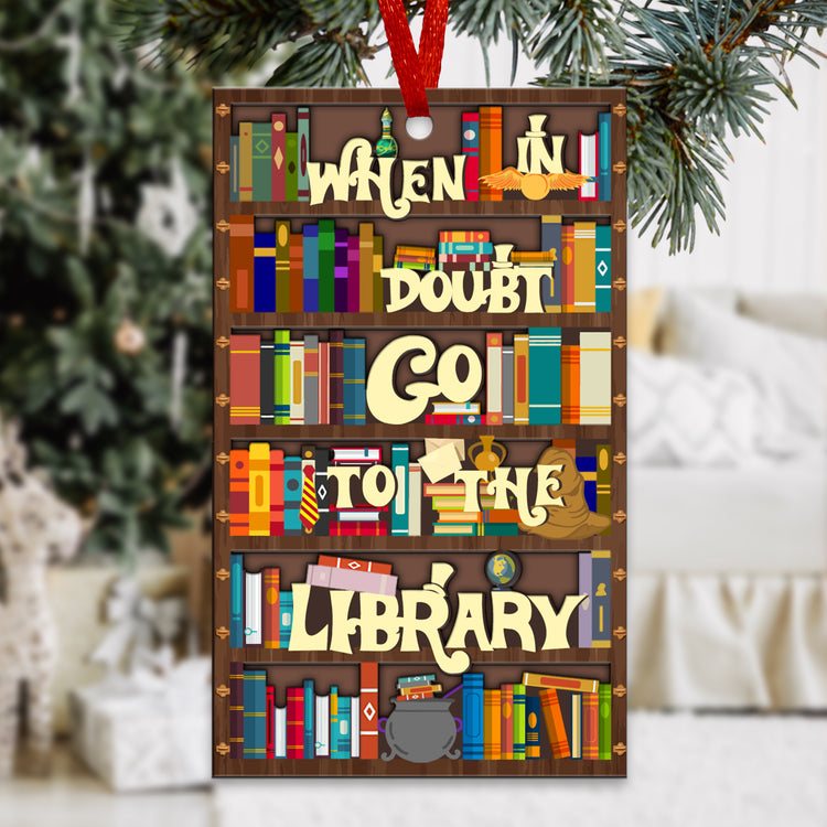 Gifts for Book Lovers, Christmas Ornaments - Book Decor, Christmas, Birthday Gifts for Women, Librarian, Nerd, Reading, Book Lovers Gift Ideas - Christmas Tree Decoration Wooden Ornament