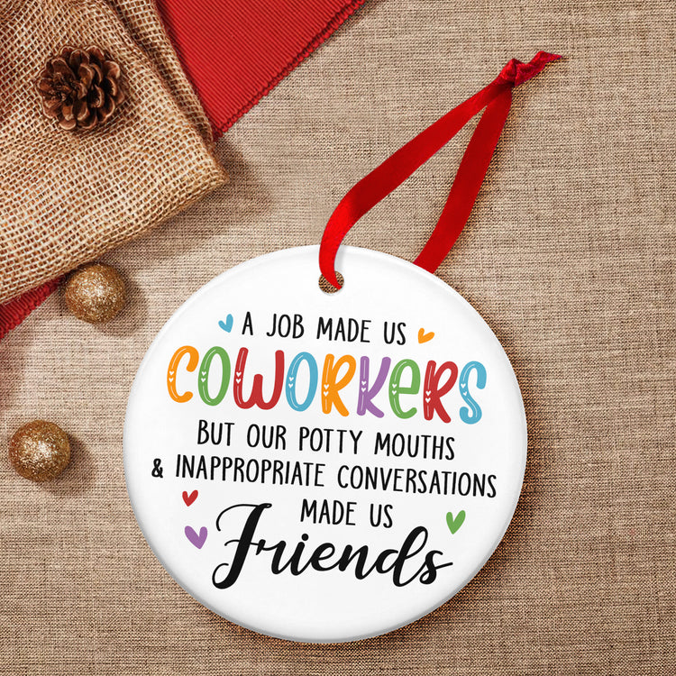 Gifts for Coworkers, Friend, Christmas Ornaments - Coworkers Gifts for Women, Thank You Gifts for Boss, Employee Appreciation, Work Bestie Gifts - Christmas Decorations Ceramic Ornaments