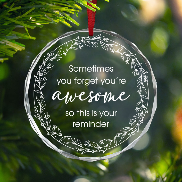 Inspirational Gifts for Women, Christmas Ornaments - Birthday, Motivational Gifts for Friends, Mom, Dad, Employee Appreciation Gifts for Women - Christmas Tree Decoration Glass Ornament