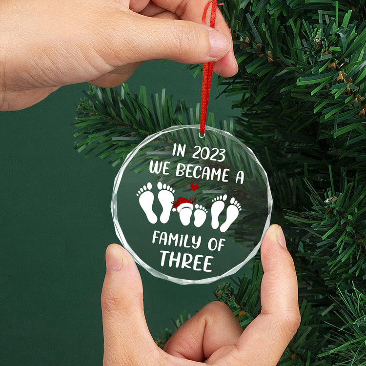 New Parents Gifts for Couples, Baby First Chritsmas Ornament 2023 - New Mom, New Dad, First Time Mom, Dad Gift for New Parents, Family - Christmas Tree Decoration Glass Ornament
