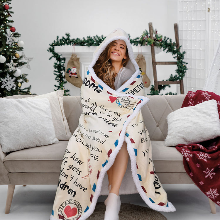 Gifts for Mom from Daughter, Son - Christmas, Thanksgiving, Mothers Day, Birthday Gifts for Mom, Bonus Mom, Step Mom, Mama Gift Ideas, Mother Daughter Gift - Hooded Blankets 47x72 in