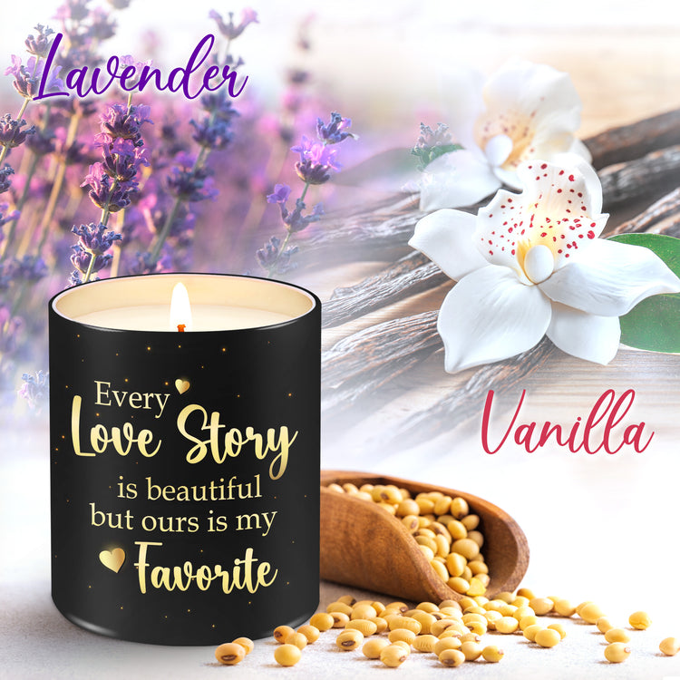 2024 Couple Gifts for Him, Her - Valentines Day Gifts, Christmas, Anniversary, Birthday Gifts for Men, Women, Boyfriend, Girlfriend, Wife, Husband Gifts - Vanilla Lavender Scented Tin Candles 10oz