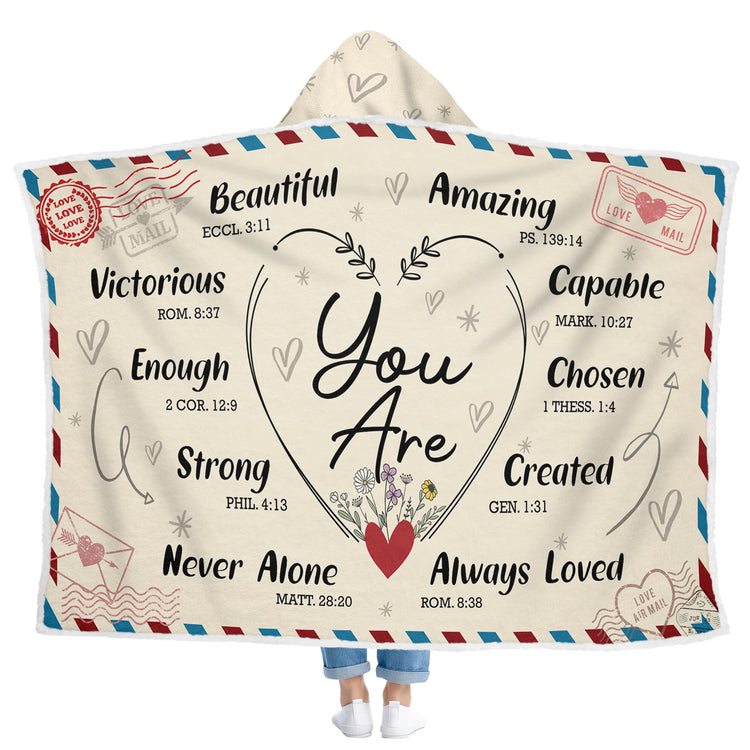 Inspirational Gifts for Women - Christmas, Valentines Day, Mothers Day, Teacher's Day, Birthday Gifts, Friend Gifts for Women, Mom, Wife Gift Ideas - Hooded Blankets 47x72 in