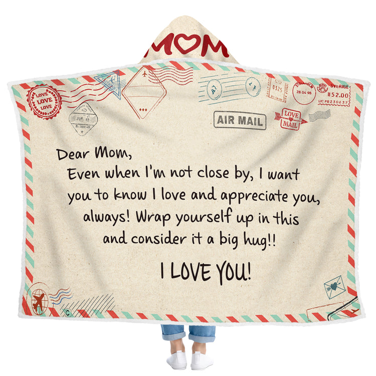 Gifts for Mom - Mothers Day Gifts, Birthday Gifts for Mom from Daughter, Son, Bonus Mom, Mother in Law, Stepmom Gifts, Long Distance Gifts for Mom - Hooded Blankets 47x72 in