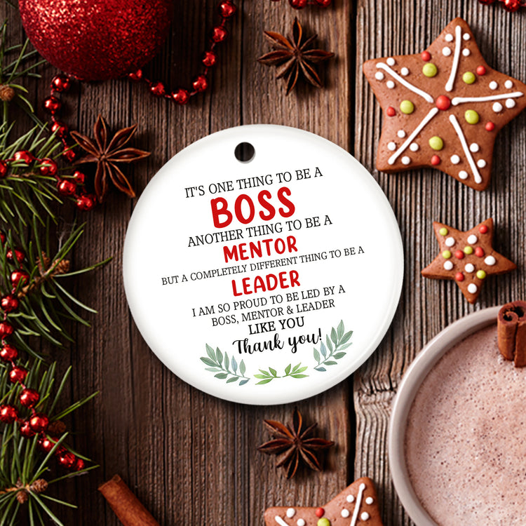 Thank You Boss Gift, Christmas Boss Gifts for Men, Boss Lady Gifts for Women, Christmas Decorations, 2023 Christmas Ornament, Holiday Decor, Ceramic Ornaments