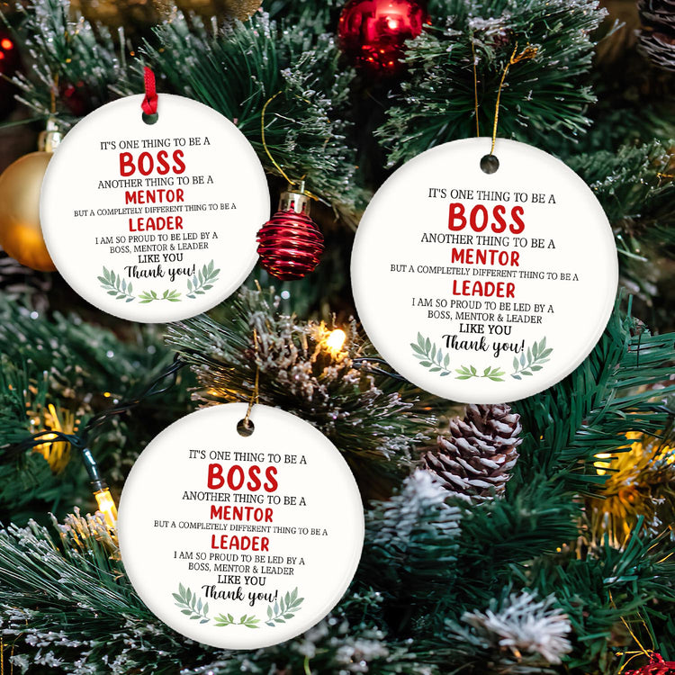 Thank You Boss Gift, Christmas Boss Gifts for Men, Boss Lady Gifts for Women, Christmas Decorations, 2023 Christmas Ornament, Holiday Decor, Ceramic Ornaments