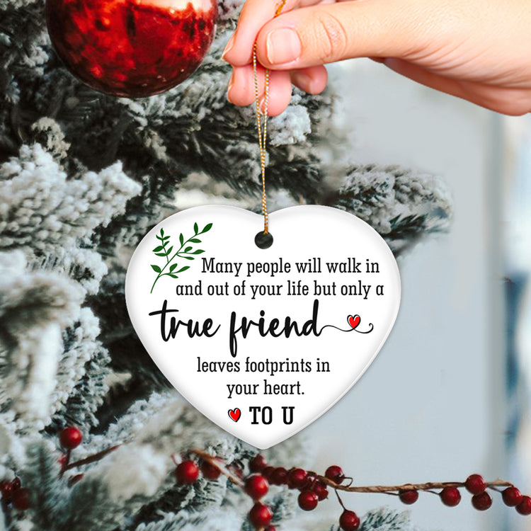 2023 Friend Christmas Ornament Gifts for Women Christmas Tree Decor, BFF Ornament for Friends, Sister, Him, Her, Boyfriend, Girlfriend, True Friend Christmas Decorations Ceramic Ornament
