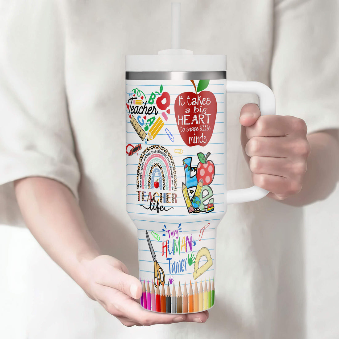 Teacher Gift Tumbler With Straw Fast Shipping It Takes A Big Heart