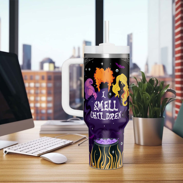 Three Witches Halloween I Smell Children Halloween Hocus Pocus Witches 40oz Tumbler 5D Printed