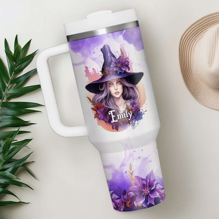 Personalized Witches Brew Tumbler, Custom Halloween 40oz Tumbler 5D Printed, Witchcraft Tumbler Cup for Witches