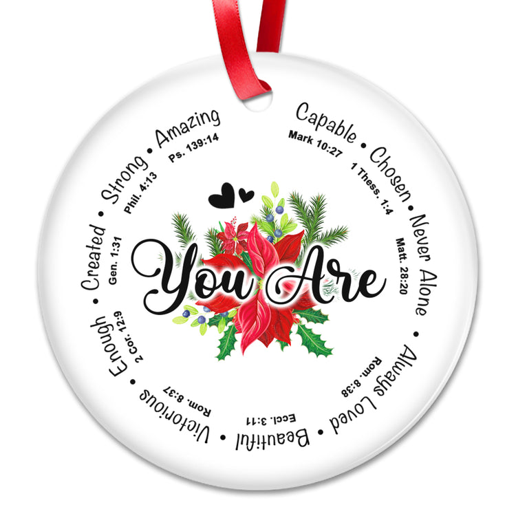 Christian Christmas Ornaments - Family Religious Gifts - Christian Decorations for Home, Religious Christmas Decor - Christian Friend Christmas Decoration Gifts, Ceramic Ornament