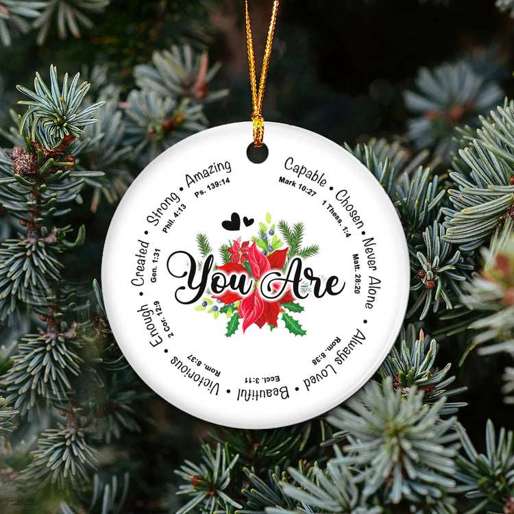 Christian Christmas Ornaments - Family Religious Gifts - Christian Decorations for Home, Religious Christmas Decor - Christian Friend Christmas Decoration Gifts, Ceramic Ornament
