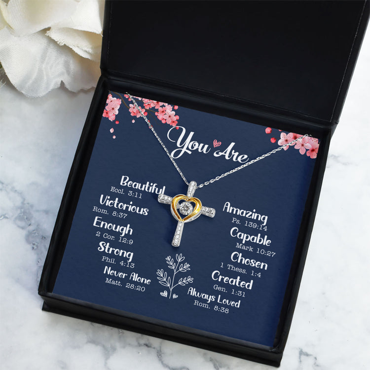 Chrisitian Gifts For Women Faith - Heart Cross Necklace With Message Card And Gift Box - Gifts For Mom, Her, Wife, Daughter